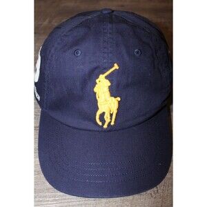 POLO RALPH LAUREN MEN'S BLUE GOLD EMBOIDERED EQUASTRIAN BASEBALL CAP NWT OSFA